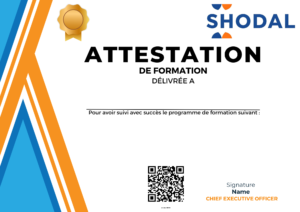 Certificat 1 sans signature avec QR code