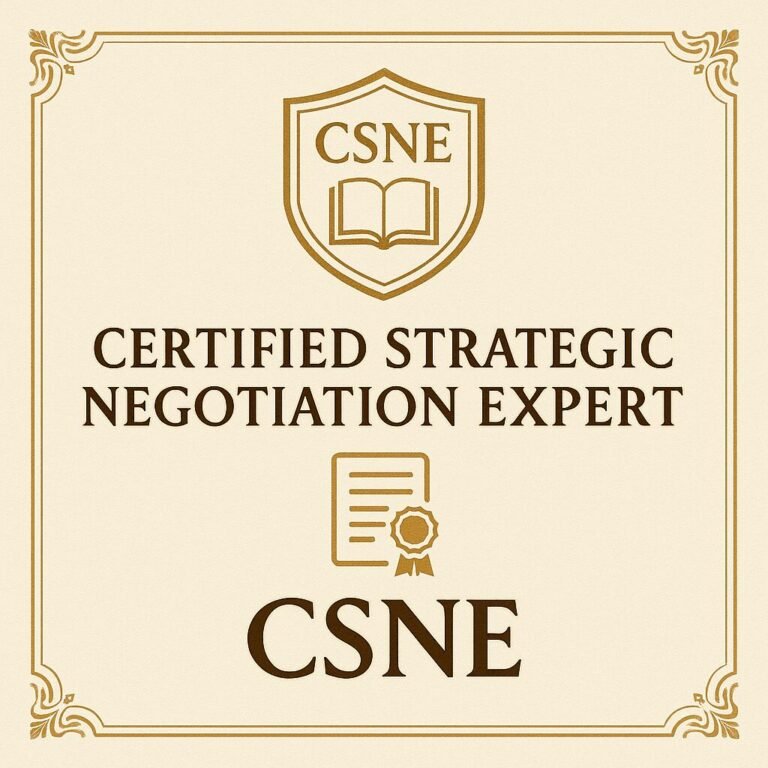 Certified Strategic Negotiation Expert (CSNE)